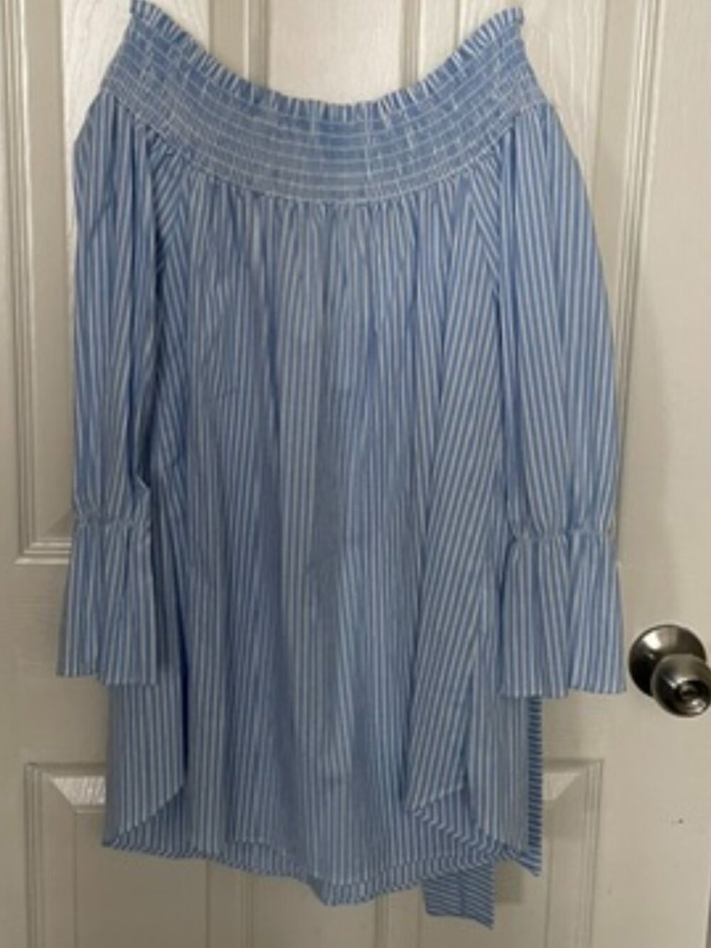Lily Rain Blue and White Striped Top-NWT